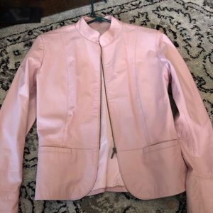 Medium Genuine Leather Pastel Pink Jacket